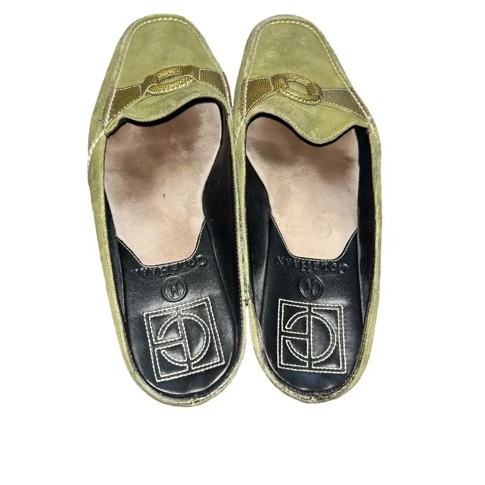 Cole Haan‎ Air slip-on Mules suede green loafer Size 7B Brazil